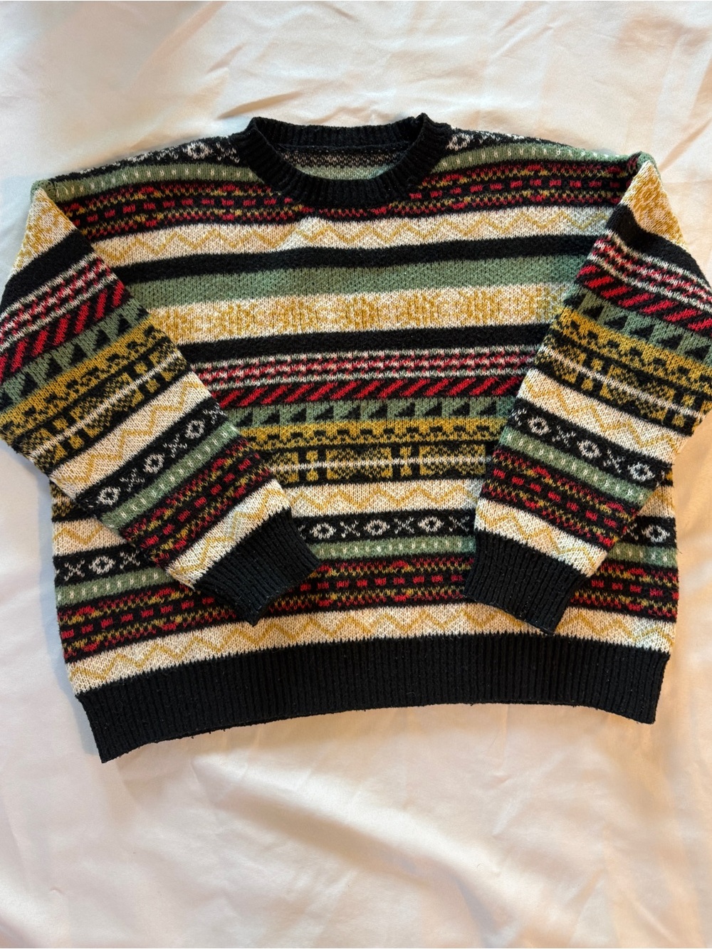 ROMWE Multicolor Fair Isle Patterned Knit Sweater Size S